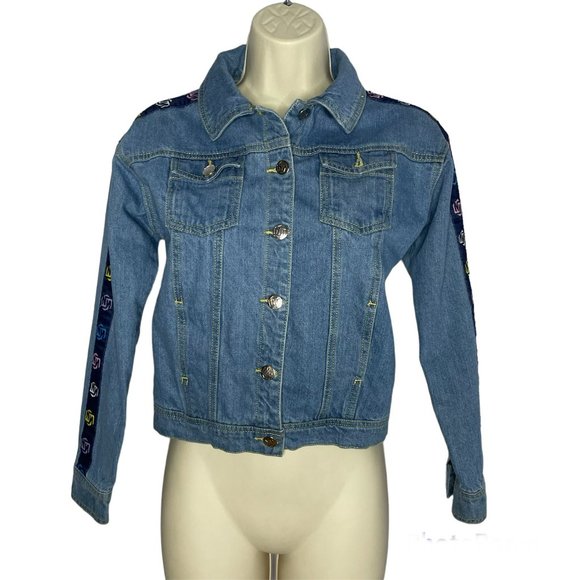 Norris Nuts Relaxed Denim Jacket Multi Logo Repeat - Picture 2 of 12